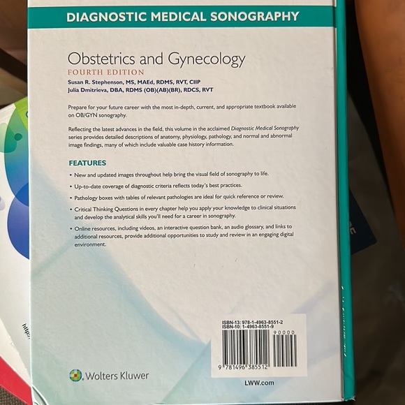 Textbook- Diagnostic Medical Sonography, obstetrics and gynecology 4e - Picture 3 of 5